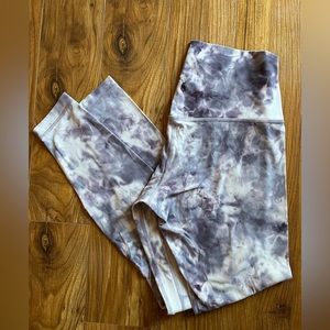 Lululemon leggings -purple and white tie dye.